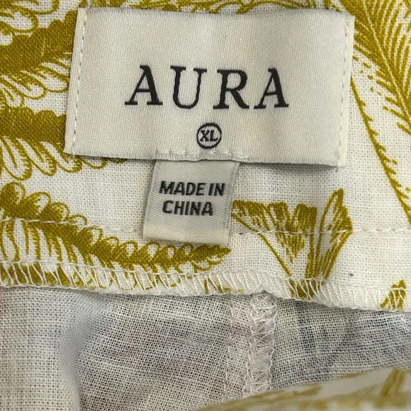 NWT Aura Red Dress Floral Euro Summer Linen Blend High Waisted Belted Shorts - Picture 6 of 9